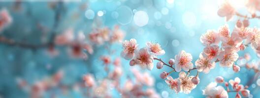 AI generated A lovely spring abstract background featuring beautiful floral elements from nature photo