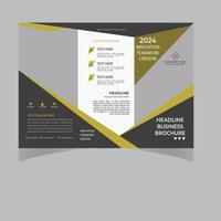 business trifold brochure template design with minimalist layout and modern concept use for business catalog and profile vector