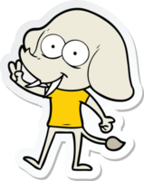 sticker of a happy cartoon elephant png