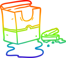 rainbow gradient line drawing empty box of fries png