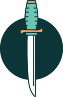 tattoo style icon of a dagger png