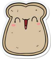 klistermärke av en söt tecknad serie skiva av rostat bröd png