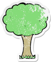 distressed sticker of a cartoon tree png