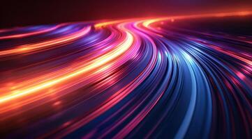 AI generated abstract image with colorful light lines photo