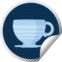 coffee cup graphic circular sticker png