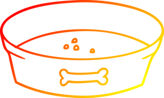 warm gradient line drawing cartoon empty dog food bowl png