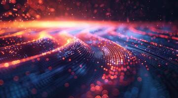 AI generated abstract image with colorful light lines photo