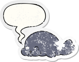 cute cartoon seal and speech bubble distressed sticker png