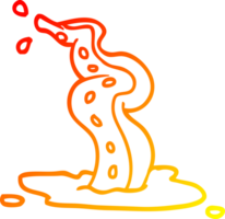 warm gradient line drawing cartoon spooky tentacle png