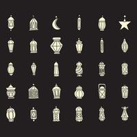 AI generated Element Collection Arabic lamp Lantern vector