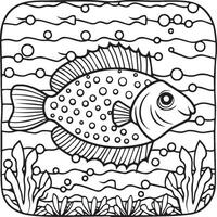 Fish coloring pages for coloring book. Fish outline pages. Fish outline vector