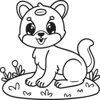 Baby animal coloring pages. Animal outline  vector  images. Cute design animal outline vector