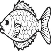 Fish coloring pages for coloring book. Fish outline pages. Fish outline vector