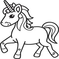 Unicorn coloring pages. Unicorn outline vector images. Cute design unicorn outline vector