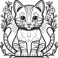 Cats coloring page. Cat outline vector images. Cute design cat outline vector