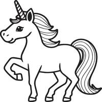 Unicorn coloring pages. Unicorn outline vector images. Cute design unicorn outline vector