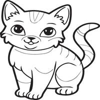 gatos colorante página. gato contorno vector imágenes linda diseño gato contorno vector