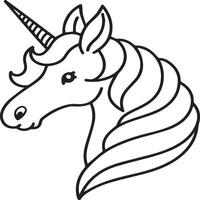 Unicorn coloring pages. Unicorn outline vector images. Cute design unicorn outline vector