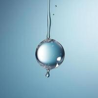 AI generated a drop of water hanging from a wire photo