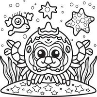 Ocean animals coloring pages. Sea life coloring pages. Ocean animal outline images. Ocean animals vector outline coloring pages