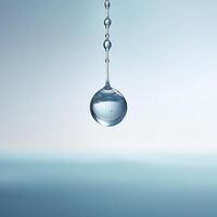 AI generated a drop of water hanging from a wire photo