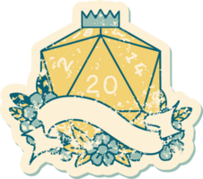 natural twenty D20 dice roll illustration png