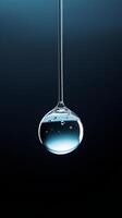 AI generated a drop of water hanging from a wire photo