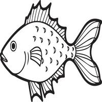 Fish coloring pages for coloring book. Fish outline pages. Fish outline vector