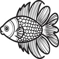 Fish coloring pages for coloring book. Fish outline pages. Fish outline vector