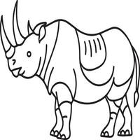 Indian rhinos coloring pages. Indian rhinos outline vector