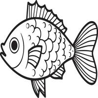 Fish coloring pages for coloring book. Fish outline pages. Fish outline vector