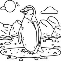 Penguins coloring pages. Penguins outline vector