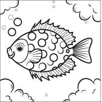 Fish coloring pages for coloring book. Fish outline pages. Fish outline vector