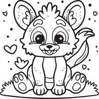 Baby animal coloring pages. Animal outline  vector  images. Cute design animal outline vector