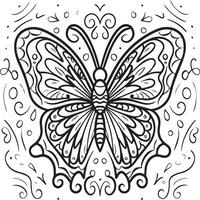 Butterflies coloring page. Butterflies outline vector image. Cute design butterfly outline vector