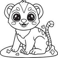 Baby animal coloring pages. Animal outline  vector  images. Cute design animal outline vector