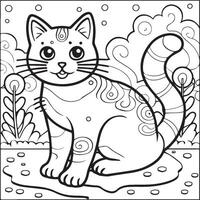 Cats coloring page. Cat outline vector images. Cute design cat outline vector