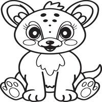 Baby animal coloring pages. Animal outline  vector  images. Cute design animal outline vector