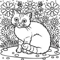 Cats coloring page. Cat outline vector images. Cute design cat outline vector