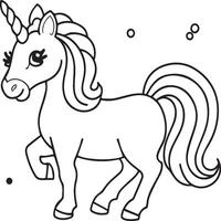 Unicorn coloring pages. Unicorn outline vector images. Cute design unicorn outline vector