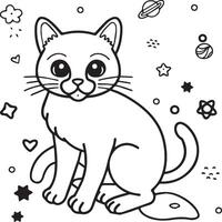 Cats coloring page. Cat outline vector images. Cute design cat outline vector