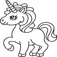 Unicorn coloring pages. Unicorn outline vector images. Cute design unicorn outline vector