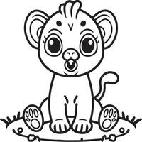 Baby animal coloring pages. Animal outline  vector  images. Cute design animal outline vector