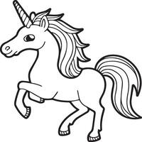 Unicorn coloring pages. Unicorn outline vector images. Cute design unicorn outline vector