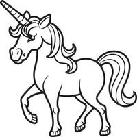 Unicorn coloring pages. Unicorn outline vector images. Cute design unicorn outline vector