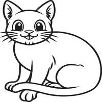 gatos colorante página. gato contorno vector imágenes linda diseño gato contorno vector