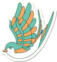 tattoo style sticker of a swallow png