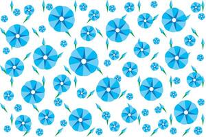 Illustration, Abstract of blue flower on white background. vector