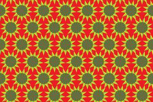 Illustration pattern, Abstract soft green flower on red background. vector