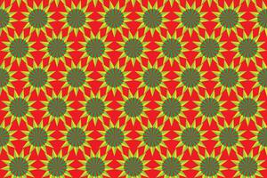 Illustration pattern, Abstract soft green flower on red background. vector